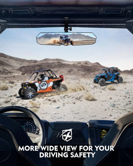 UTV Rear View Center Mirror fits 1.75" - 2" Rollbars | Valiant Series