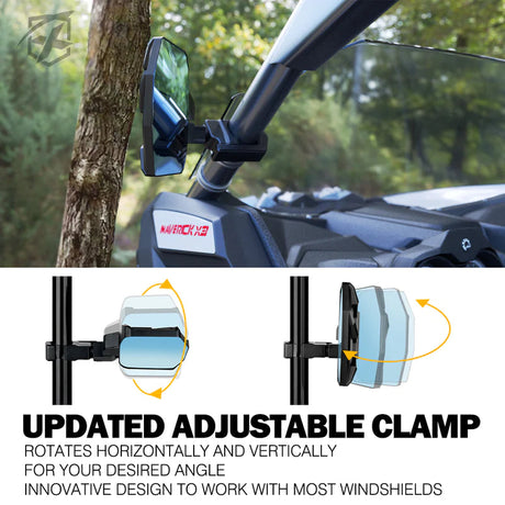 UTV Side View Mirror with LED Spotlights | Spider Series