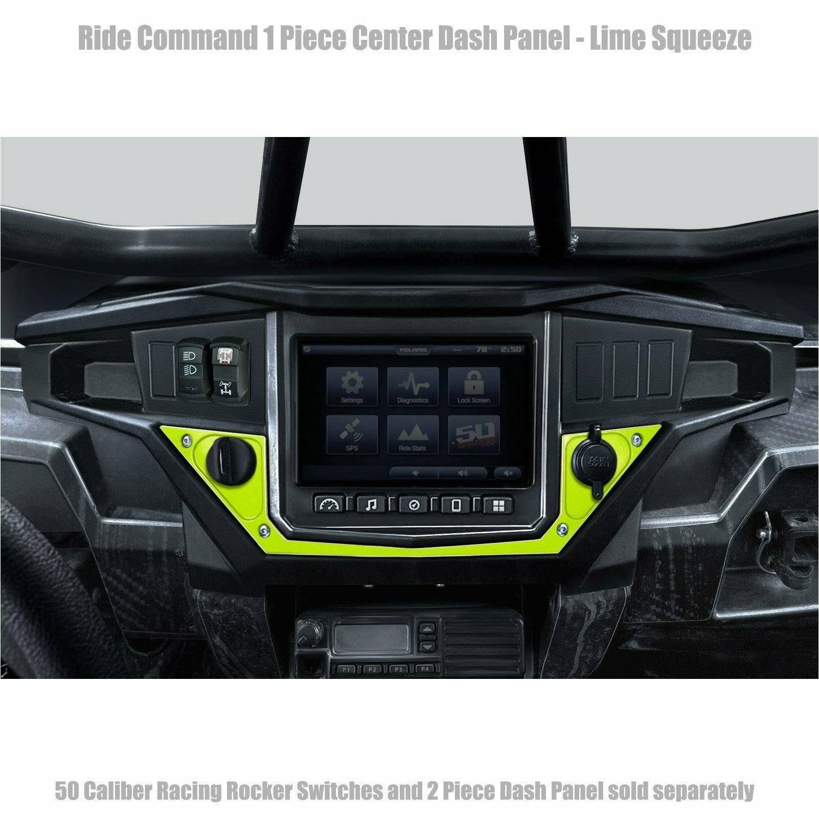 Photo of Polaris RZR XP 1000 Ride Command 1 Piece Dash Panel by 50 Caliber Racing - Premium Rocker Switches for UTVs / Side by Sides