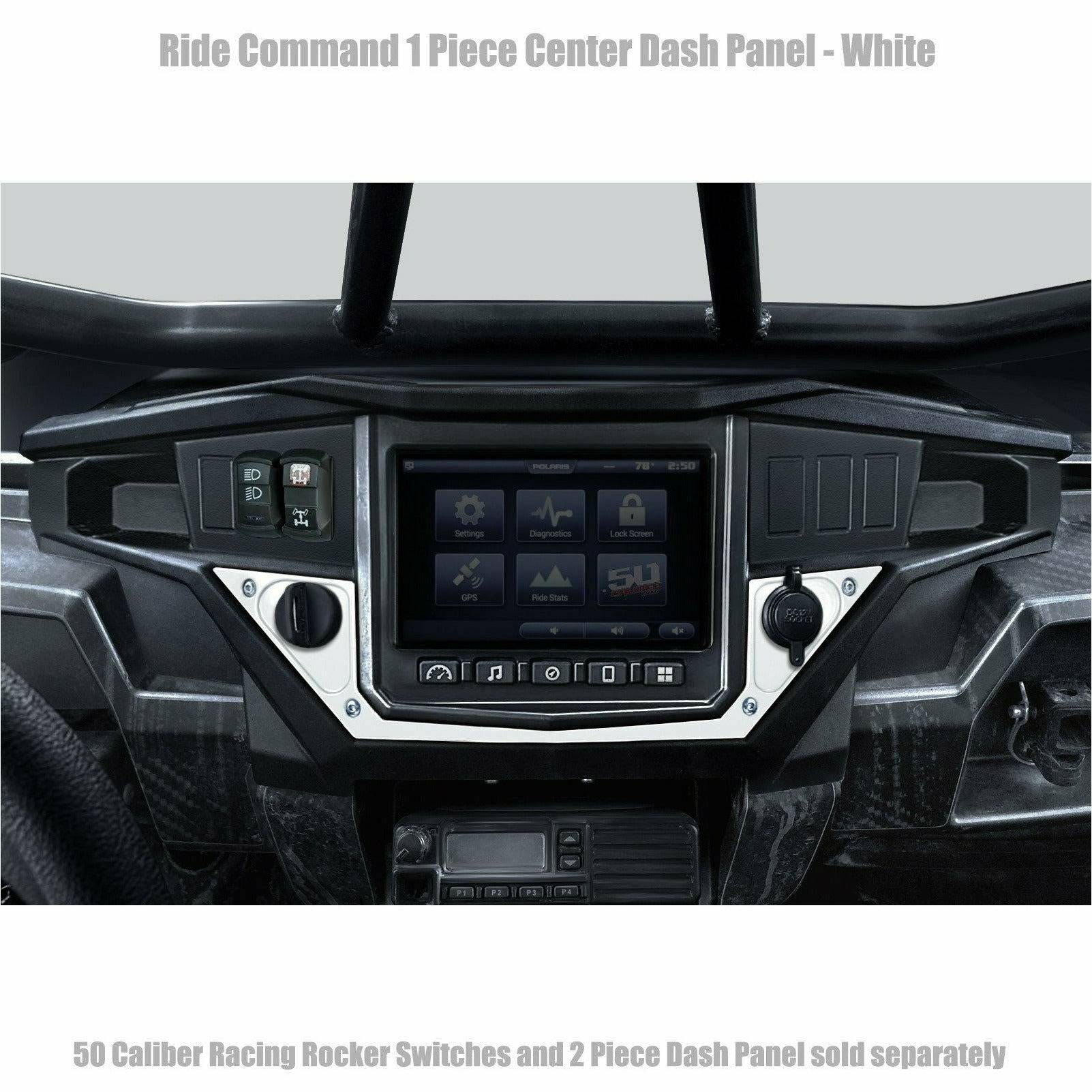 Photo of Polaris RZR XP 1000 Ride Command 1 Piece Dash Panel by 50 Caliber Racing - Premium Rocker Switches for UTVs / Side by Sides