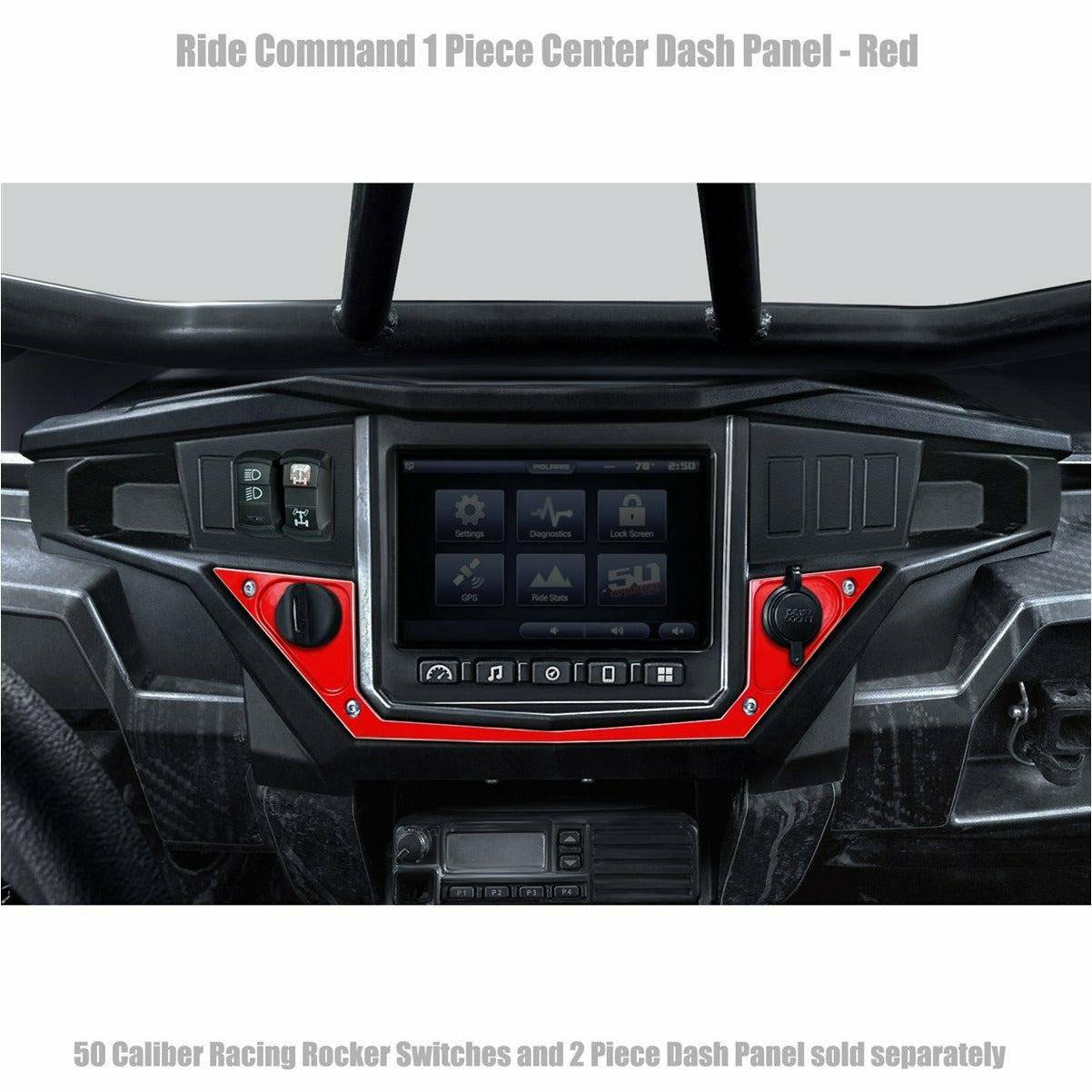 Photo of Polaris RZR XP 1000 Ride Command 1 Piece Dash Panel by 50 Caliber Racing - Premium Rocker Switches for UTVs / Side by Sides