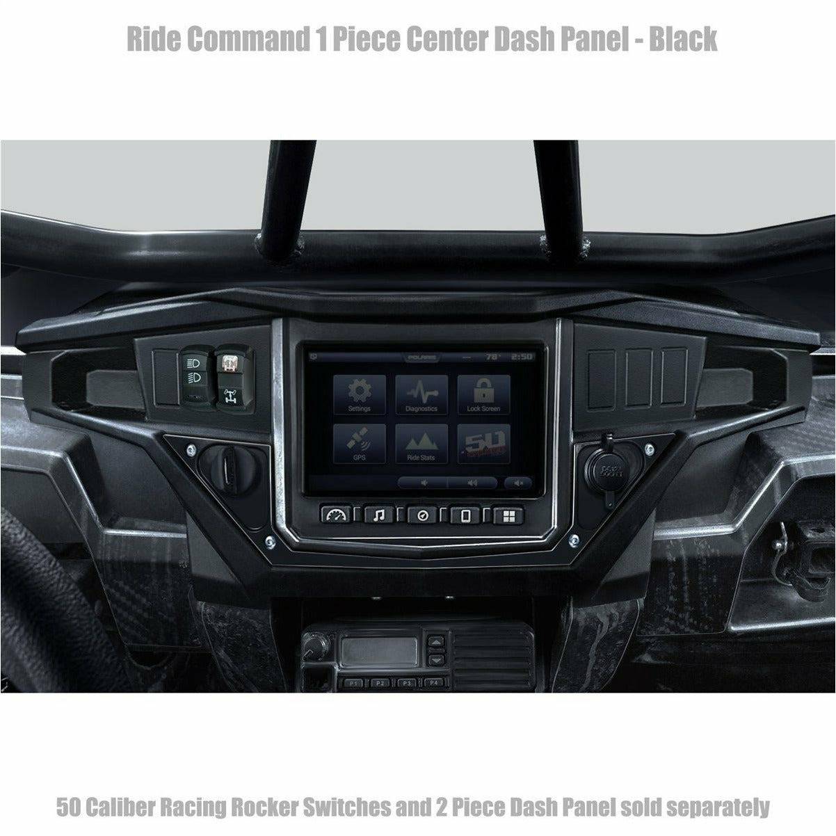 Photo of Polaris RZR XP 1000 Ride Command 1 Piece Dash Panel by 50 Caliber Racing - Premium Rocker Switches for UTVs / Side by Sides