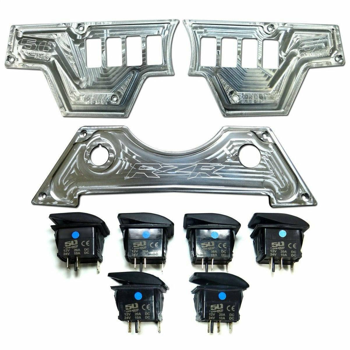 Photo of Polaris RZR XP 1000 8 Switch Dash Panel by 50 Caliber Racing - Premium Rocker Switches for UTVs / Side by Sides