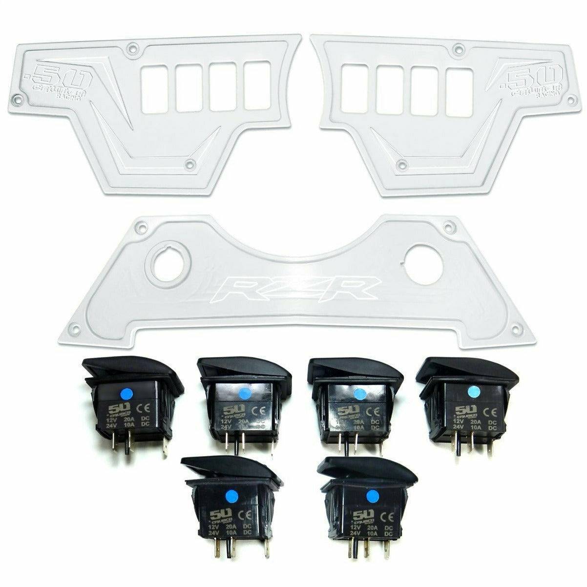 Photo of Polaris RZR XP 1000 8 Switch Dash Panel by 50 Caliber Racing - Premium Rocker Switches for UTVs / Side by Sides
