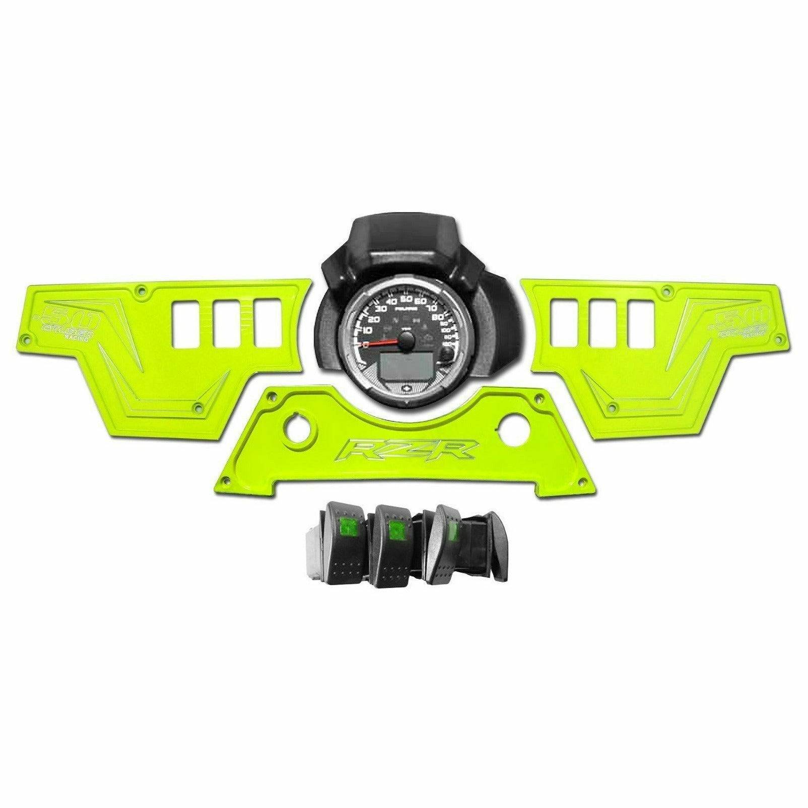 Photo of Polaris RZR XP 1000 3 Piece Dash Panel by 50 Caliber Racing - Premium Rocker Switches for UTVs / Side by Sides