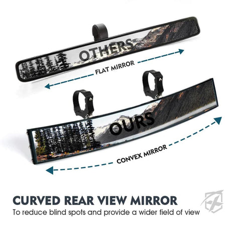 17.5" Curved UTV Rear View Mirror with Integrated LED Lights