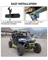 UTV Rear View Center Mirror fits 1.75" - 2" Rollbars | Valiant Series