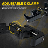 UTV Side View Mirror with LED Spotlight & C-Clamp Brackets