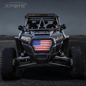 Xprite Black Steel Grille with U.S. Flag Mesh for 2017-2018 Polaris RZR XP Turbo