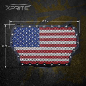 Xprite Black Steel Grille with U.S. Flag Mesh for 2017-2018 Polaris RZR XP Turbo