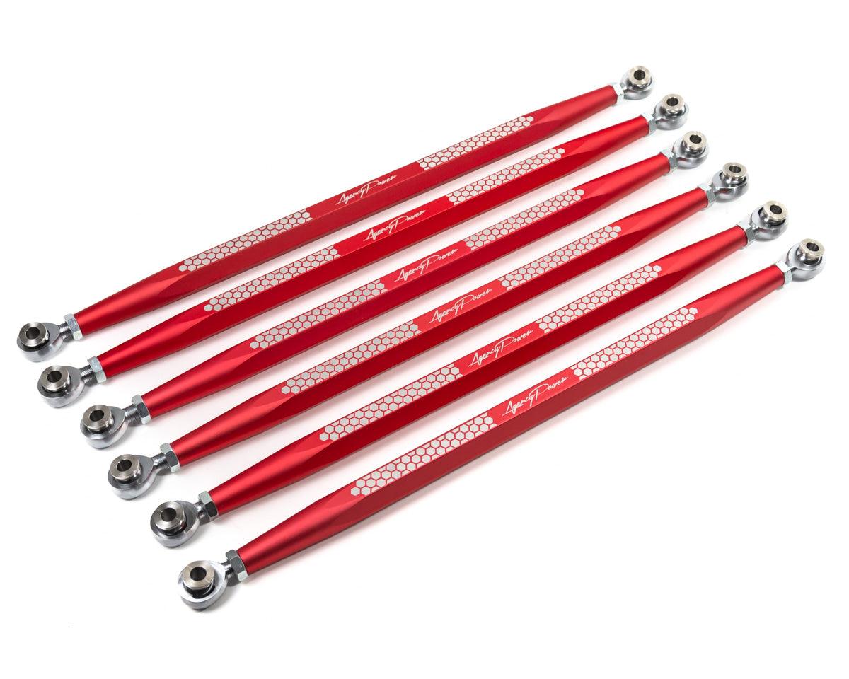 Photo of Can-Am Maverick X3 Adjustable Rear Radius Rod Set Red (2017-2020) by Agency Power - Premium Radius Rods for UTVs / Side by Sides
