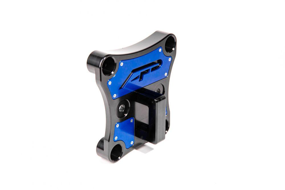 Photo of Can-Am Maverick X3 Blue Billet Radius Rod Plate w/ D-Ring (2017-2023) by Agency Power - Premium Radius Rod Plates for UTVs / Side by Sides