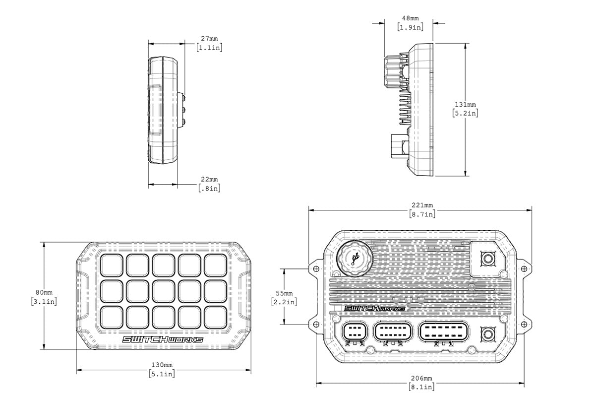 Photo of Alpha12 Digital Smart Switcher with 12 Outputs by Switch Works - Premium Rocker Switches for UTVs / Side by Sides