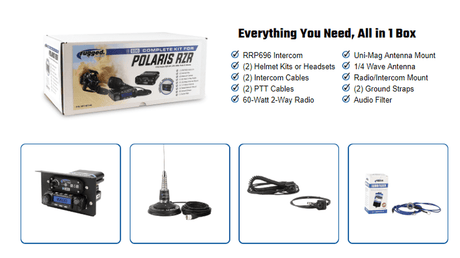 Photo of Over The Head (OTH) Polaris RZR Complete Car to Car Radio Kit by Rugged Radios - Premium Communication for UTVs / Side by Sides