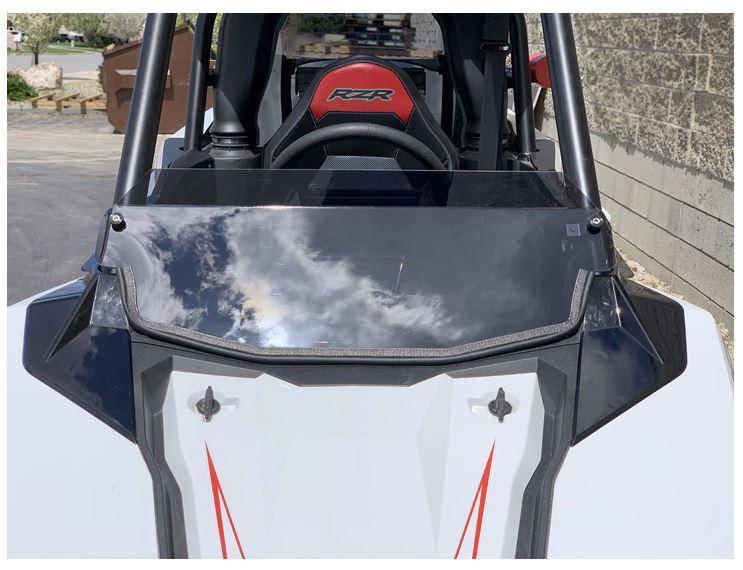 Photo of Polaris RZR RS1 Polycarbonate Tinted Half Windshield with Billet Clamps (2018+) by UTVZILLA - Premium Windshields for UTVs / Side by Sides