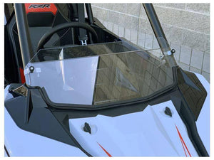 Polaris RZR RS1 Polycarbonate Clear Half Windshield with Billet Clamps (2018+) - R1 Industries