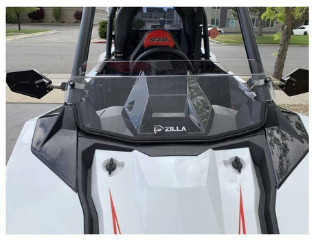 Polaris RZR RS1 Polycarbonate Clear Half Windshield with Billet Clamps (2018+) - R1 Industries