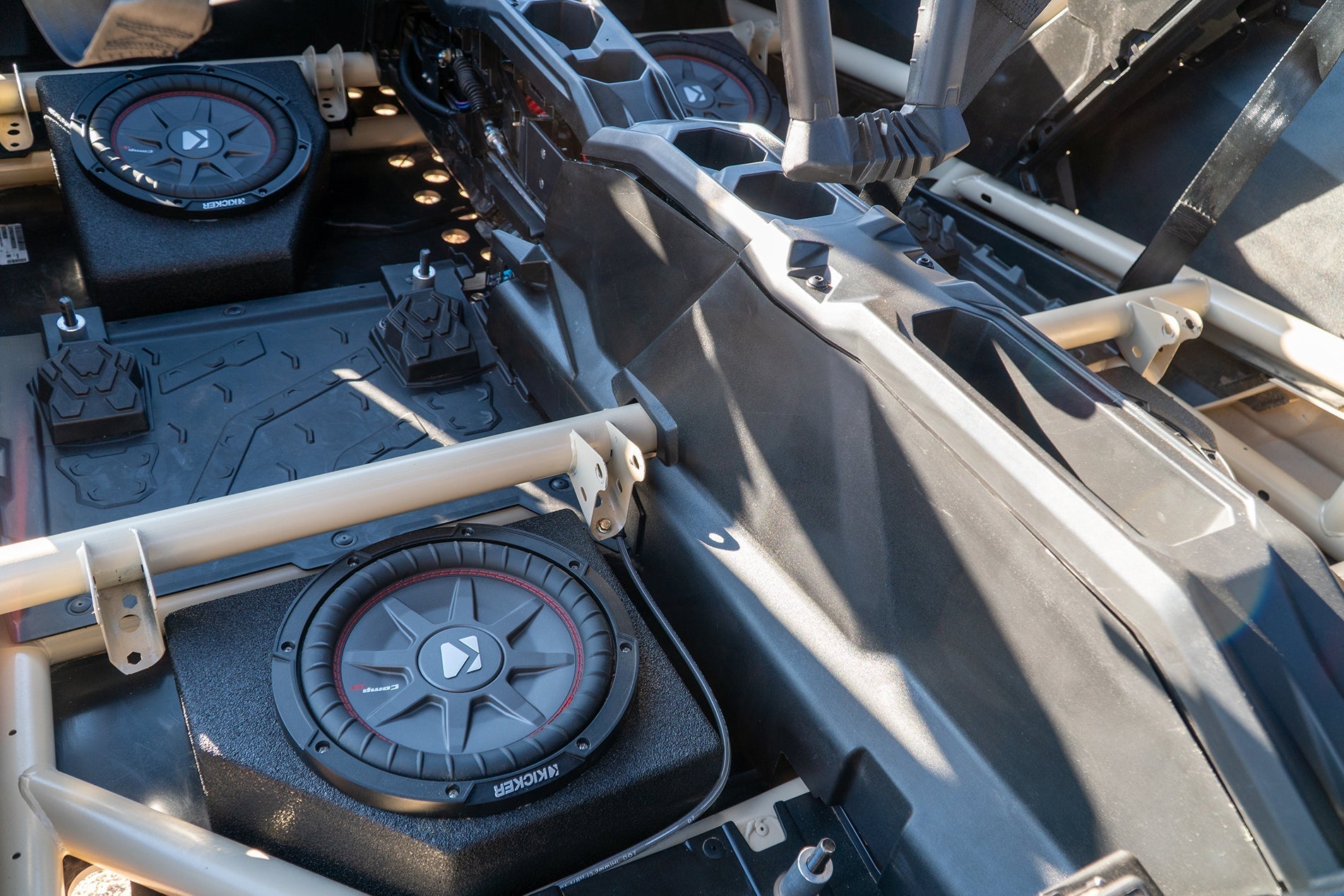 Photo of Can-Am Maverick X3 Rear Low-Profile Driver Side 10” Sub Box Enclosure – Unloaded (17+) by UTV Stereo - Premium Audio for UTVs / Side by Sides