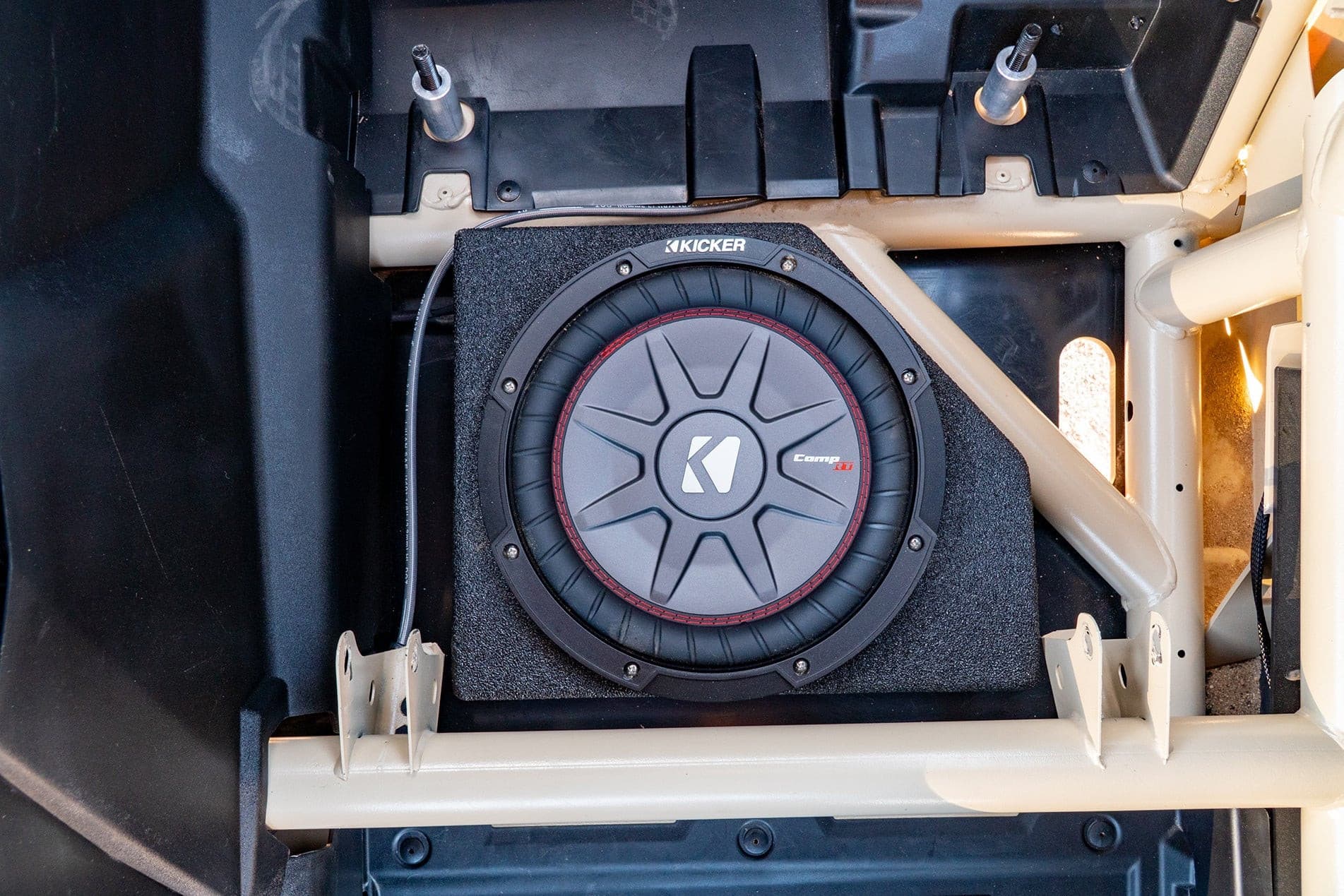 Photo of Can-Am Maverick X3 Rear Low-Profile Passenger Side 10” Sub Box Enclosure – Unloaded (17+) by UTV Stereo - Premium Audio for UTVs / Side by Sides