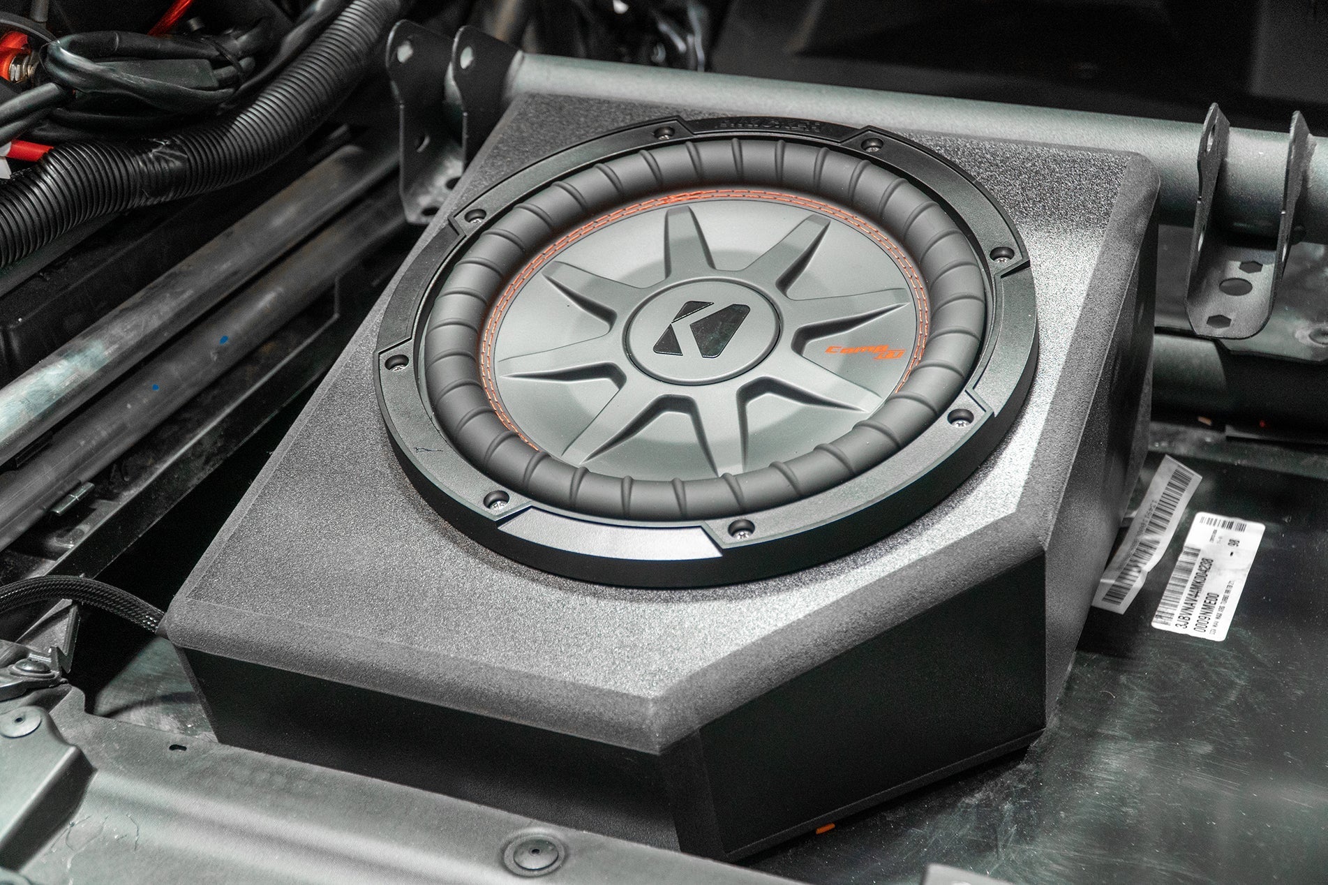 Photo of Can-Am X3 Up-Fire Front Passenger Side 10" Sub Box Enclosure – Unloaded by UTV Stereo - Premium Audio for UTVs / Side by Sides