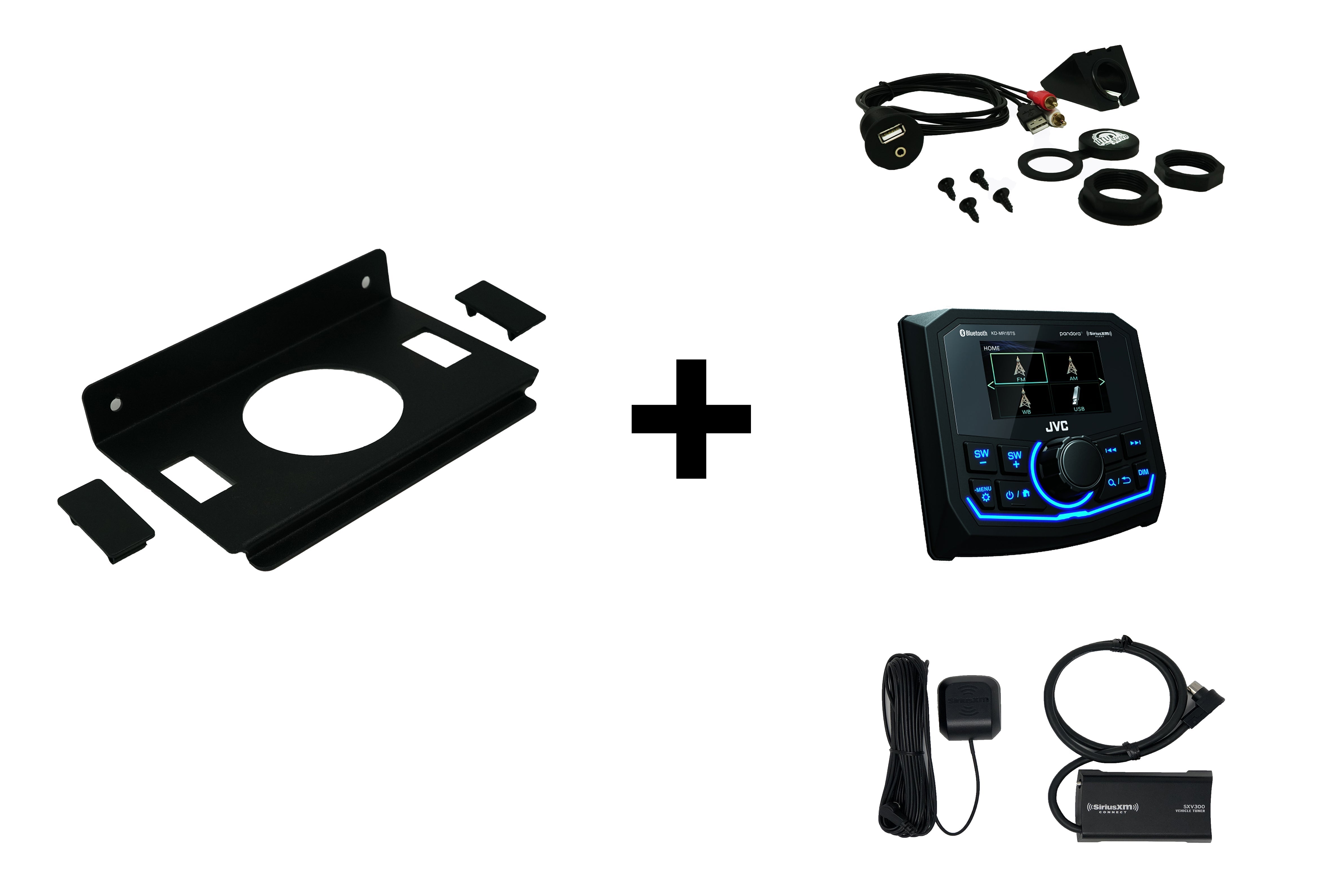 Photo of RZR Pocket Head Unit Mount With Rocker Switch Cutouts by UTV Stereo - Premium Audio for UTVs / Side by Sides