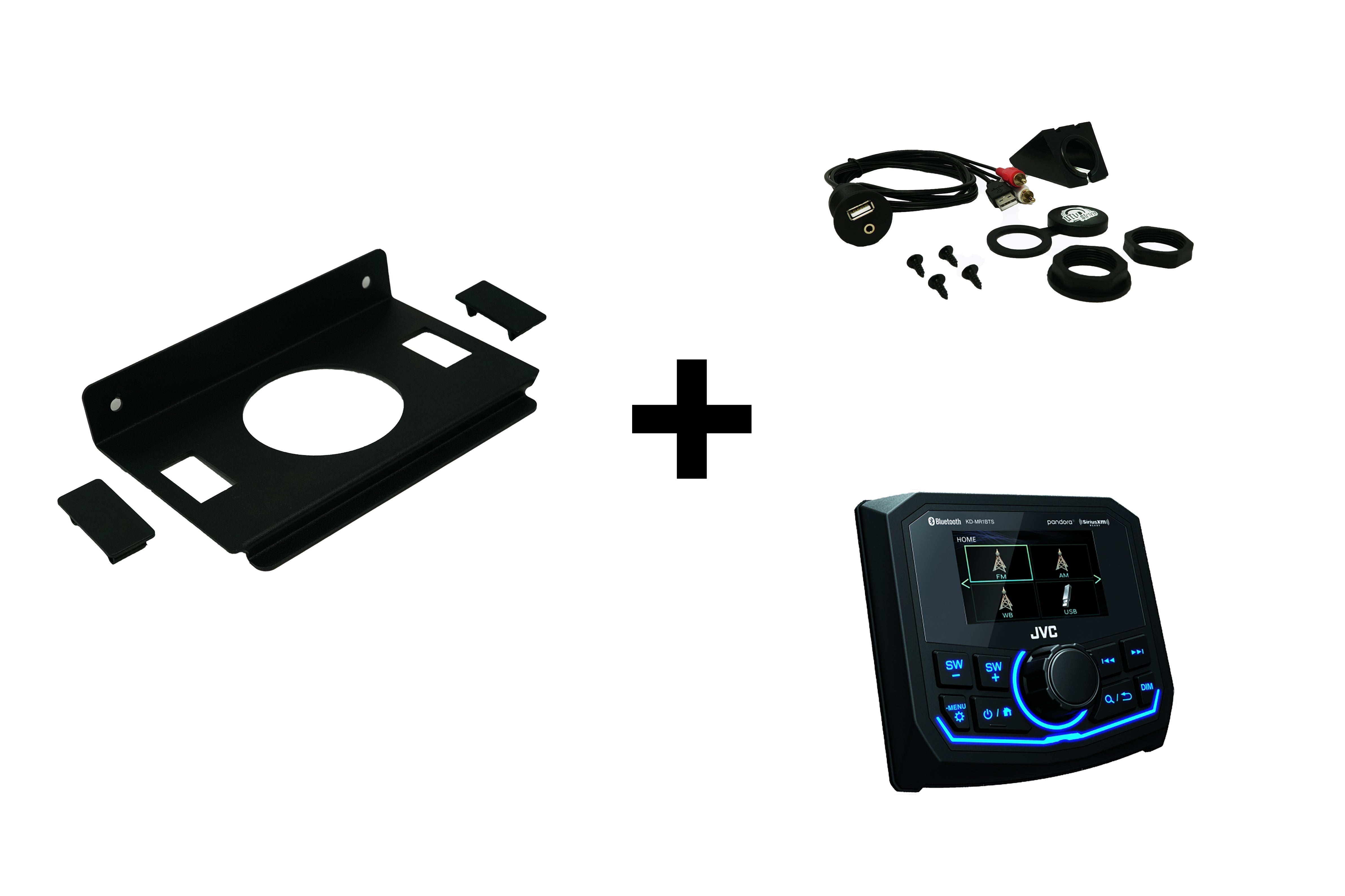 Photo of RZR Pocket Head Unit Mount With Rocker Switch Cutouts by UTV Stereo - Premium Audio for UTVs / Side by Sides