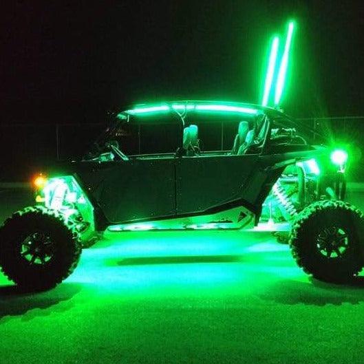 Photo of Demon Whip & Rock Light Combo Kit by R1 Industries - Premium LED Light Whips & Rock Lights for UTVs / Side by Sides