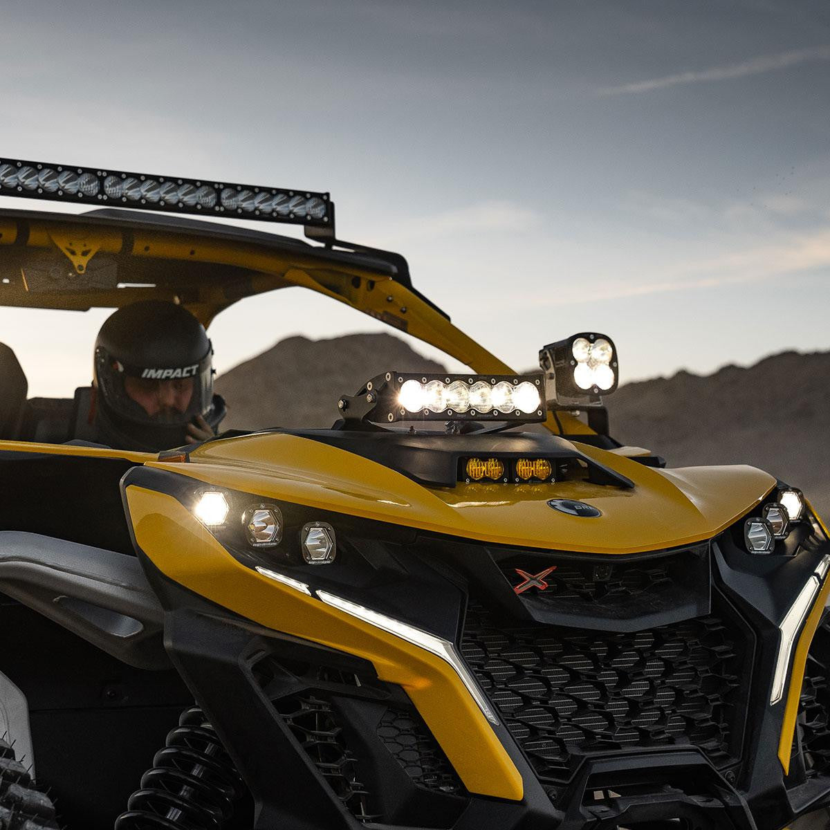 Photo of Can Am Maverick R 10" OnX6+ Shock Tower Kit by Baja Designs - Premium Light Bars for UTVs / Side by Sides