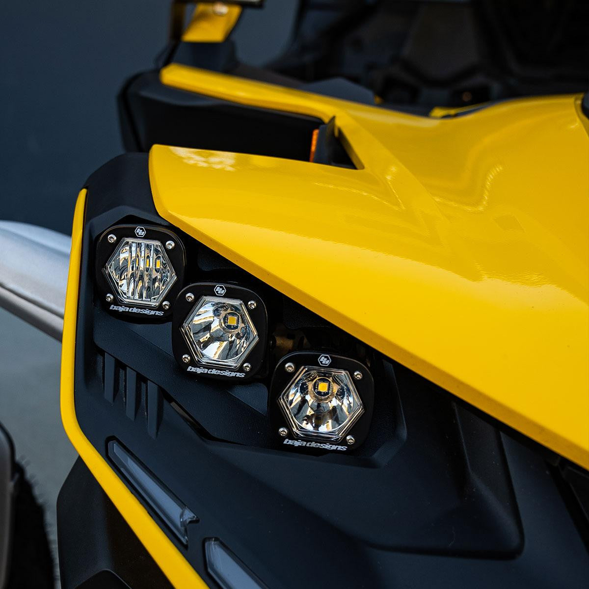 Photo of Can Am Maverick R Triple S1 "Unlimited" Headlight Kit by Baja Designs - Premium Head Lights for UTVs / Side by Sides