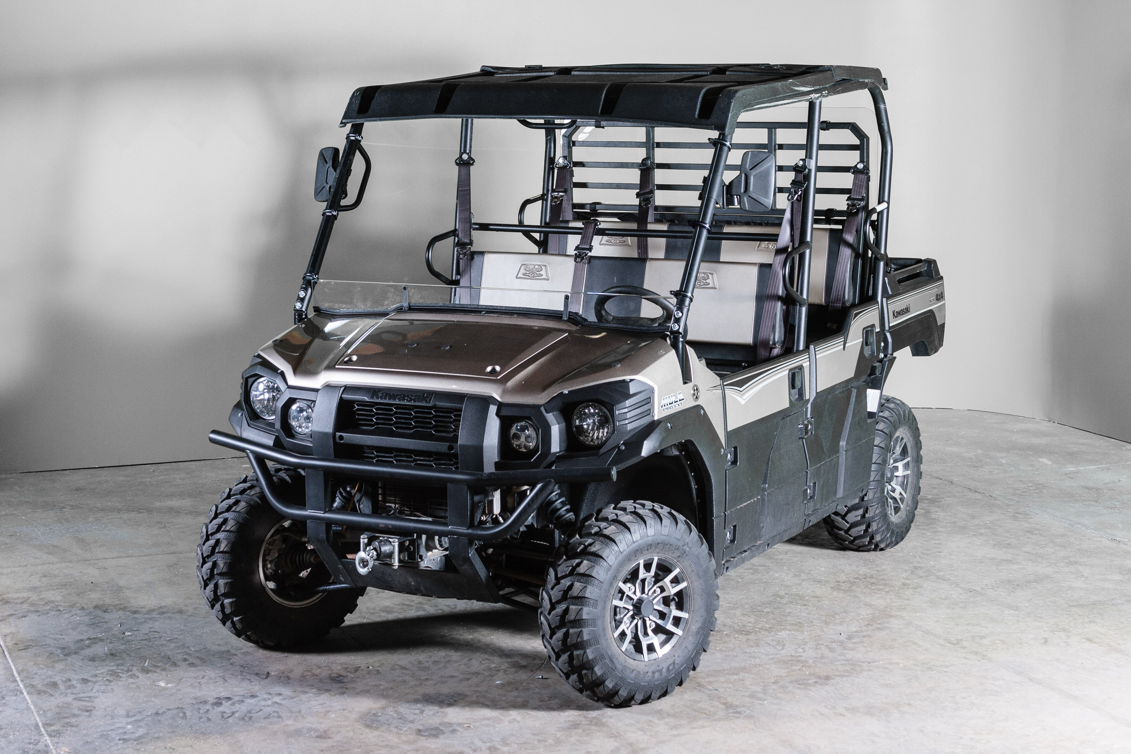 Photo of TERRARIDER KAWASAKI MULE PRO (FX / DX MODELS) SERIES (2015+) FULL UTV WINDSHIELD - STANDARD 3/16” by UTV Windshields - Premium Windshields for UTVs / Side by Sides