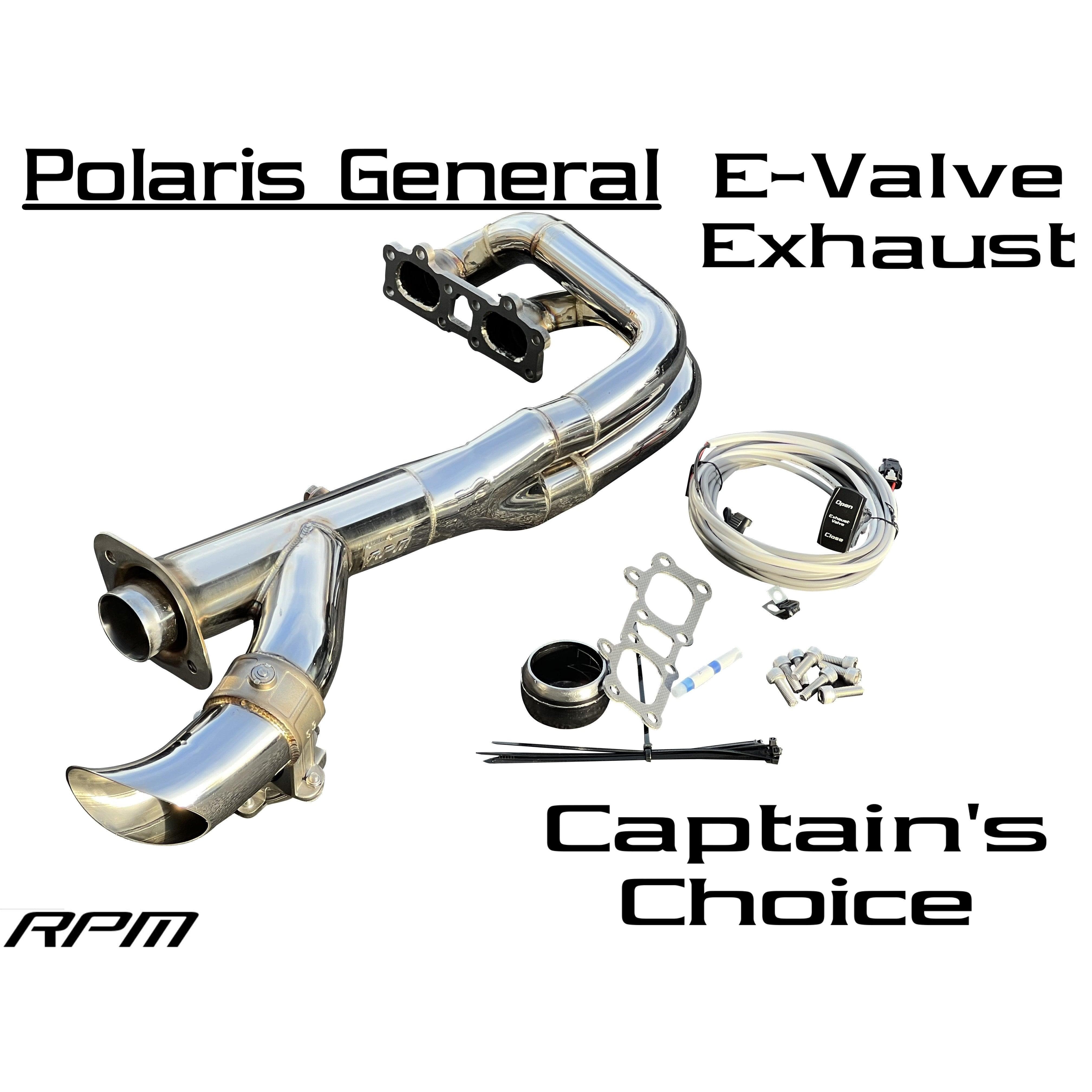 Photo of RPM-SxS Polaris General 1000 2.5" E-valve Captain's Choice Side Dump Exhaust by RPM SXS - Premium Exhaust Systems & Components for UTVs / Side by Sides