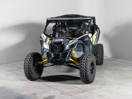 Photo of Can-Am Maverick X3 No Intrusion Half UTV Windshield 1/4" Scratch Resistant with Tinted Visor by UTV Windshields - Premium Windshields for UTVs / Side by Sides