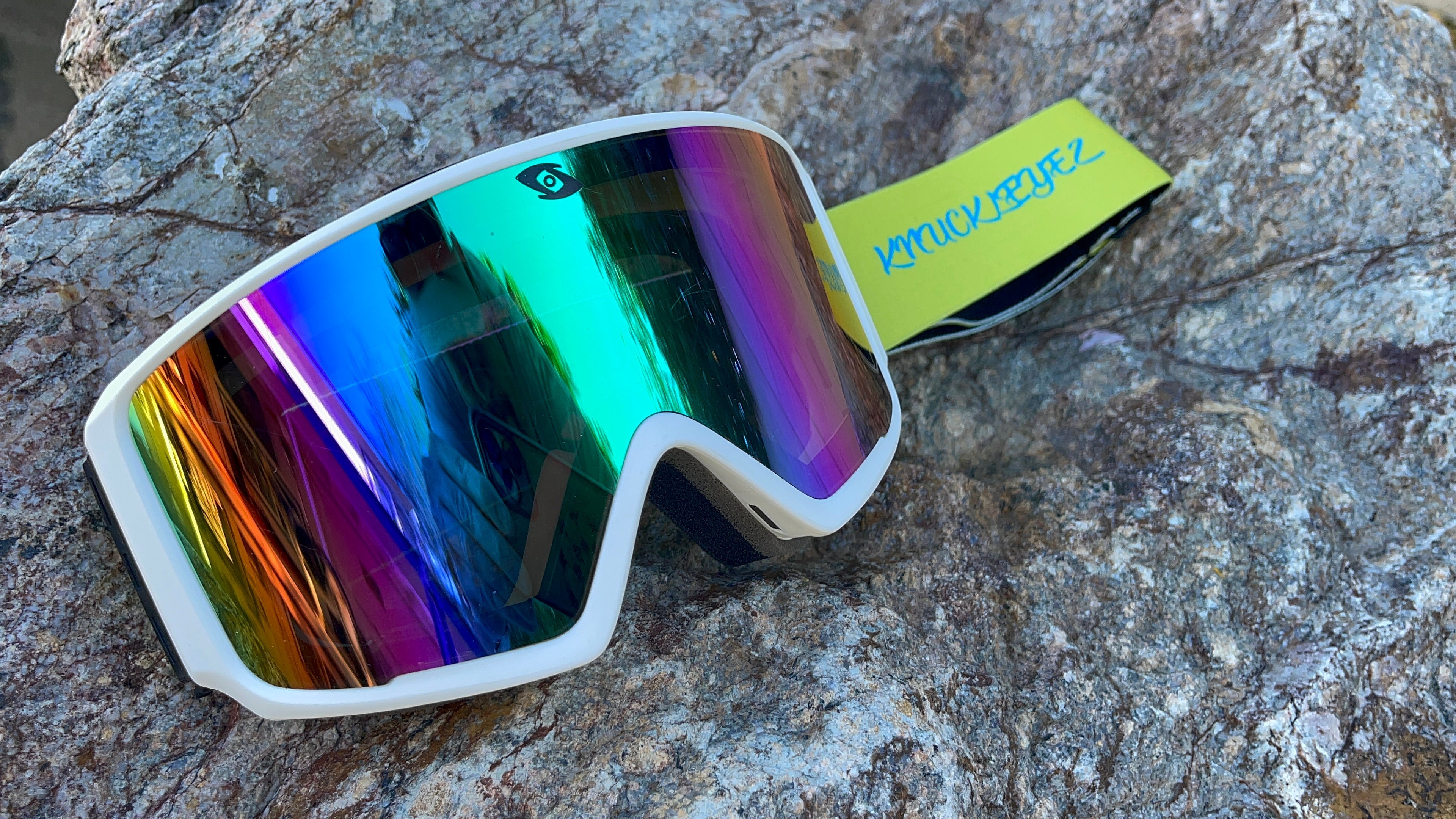 Photo of Goggles - White Frame / Neon Green Strap by KnucKL-EyeZ - Premium Goggles for UTVs / Side by Sides