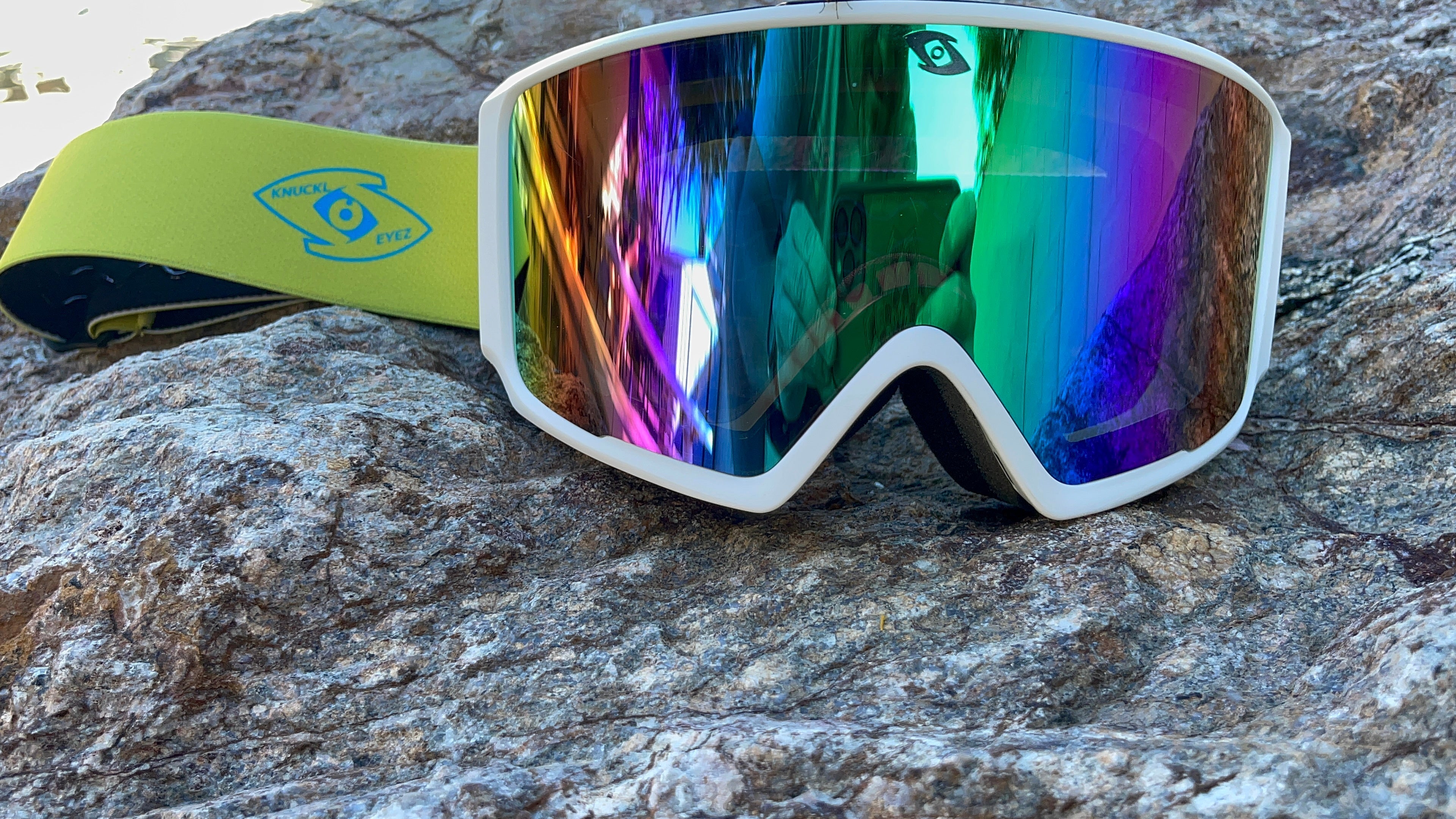 Photo of Goggles - White Frame / Neon Green Strap by KnucKL-EyeZ - Premium Goggles for UTVs / Side by Sides