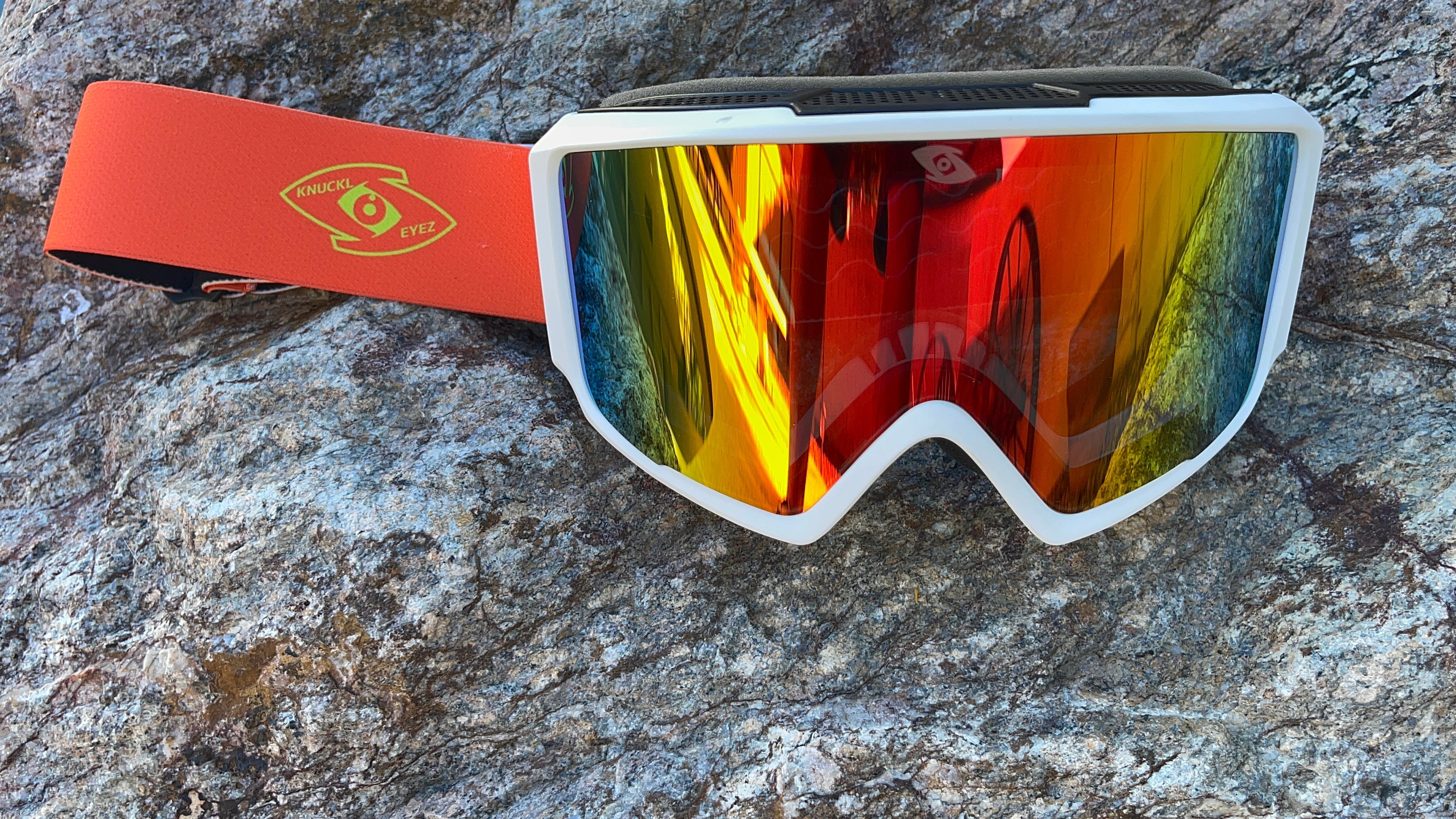 Photo of Goggles - White Frame / Neon Orange Strap by KnucKL-EyeZ - Premium Goggles for UTVs / Side by Sides
