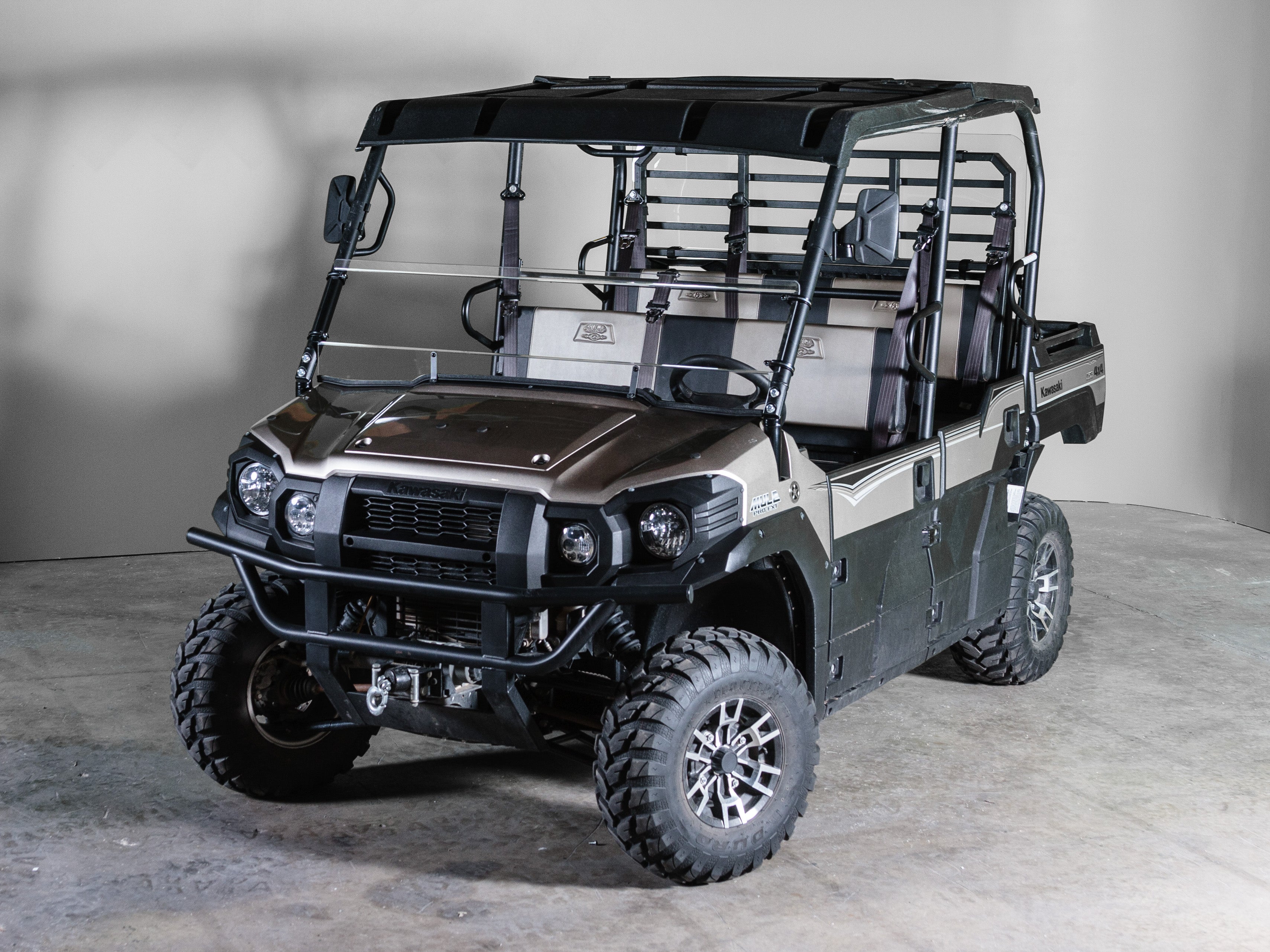 Photo of TERRARIDER KAWASAKI MULE PRO (FX / DX MODELS) SERIES (2015+) HALF UTV WINDSHIELD - SCRATCH RESISTANT 1/4” by UTV Windshields - Premium Windshields for UTVs / Side by Sides