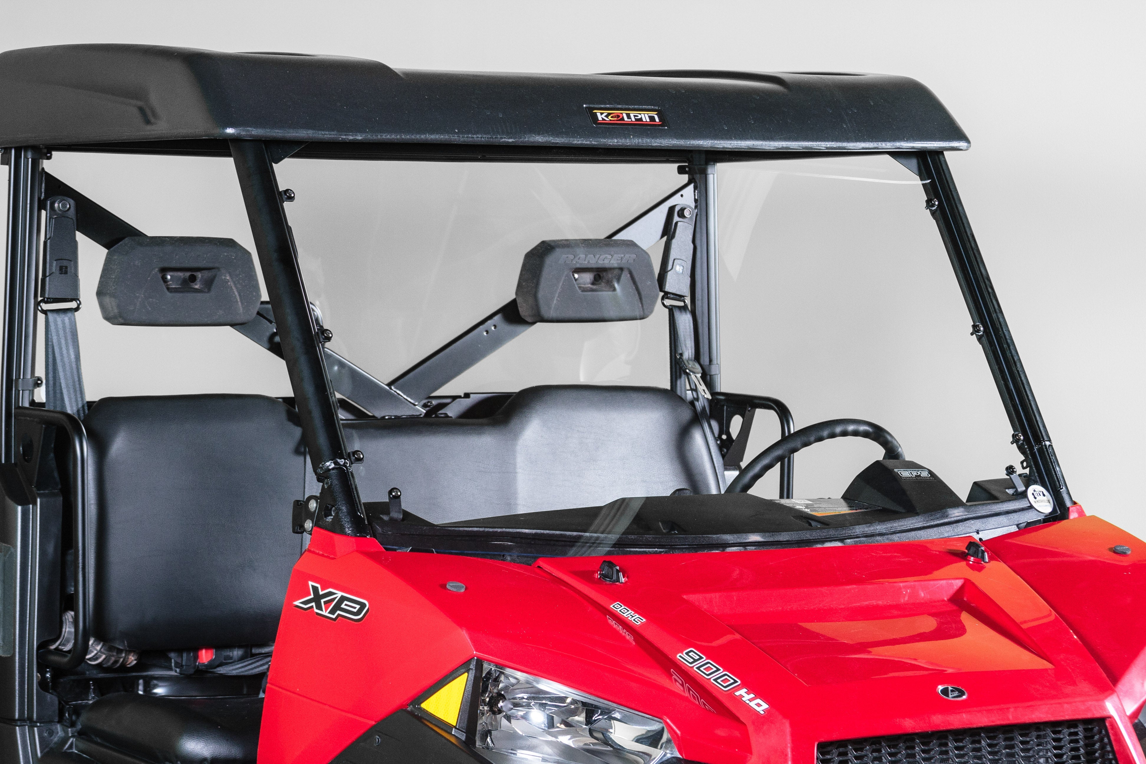 Photo of Polaris Ranger Full Size 570/900/1000 Full 3/16" Scratch Resistant Windshield Pro Fit Cage (2015-2018) by UTV Windshields - Premium Windshields for UTVs / Side by Sides