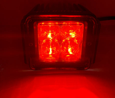 LED Pod Lens Colored Cover 3x3 offroad lighting  Red