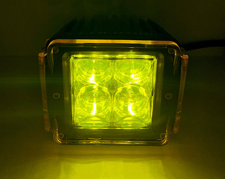 LED Pod Lens Colored Cover 3x3 offroad lighting Yellow