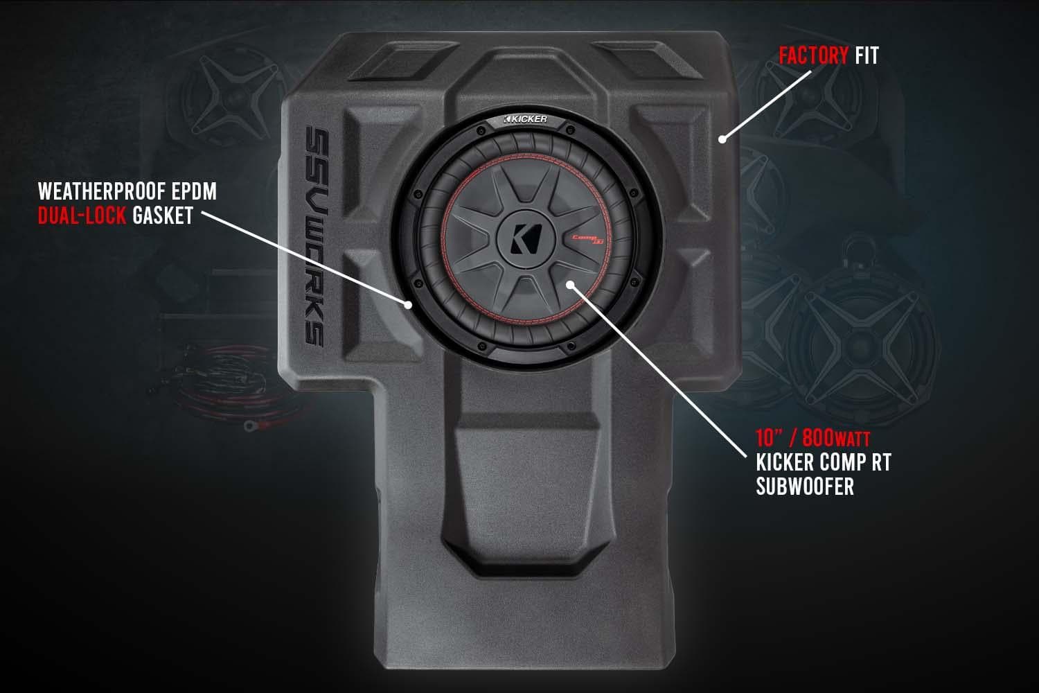Photo of 2-Seater 5-Speaker Audio-Kit - Kawasaki KRX1000 (2020-2023) by SSV Works - Premium Audio for UTVs / Side by Sides