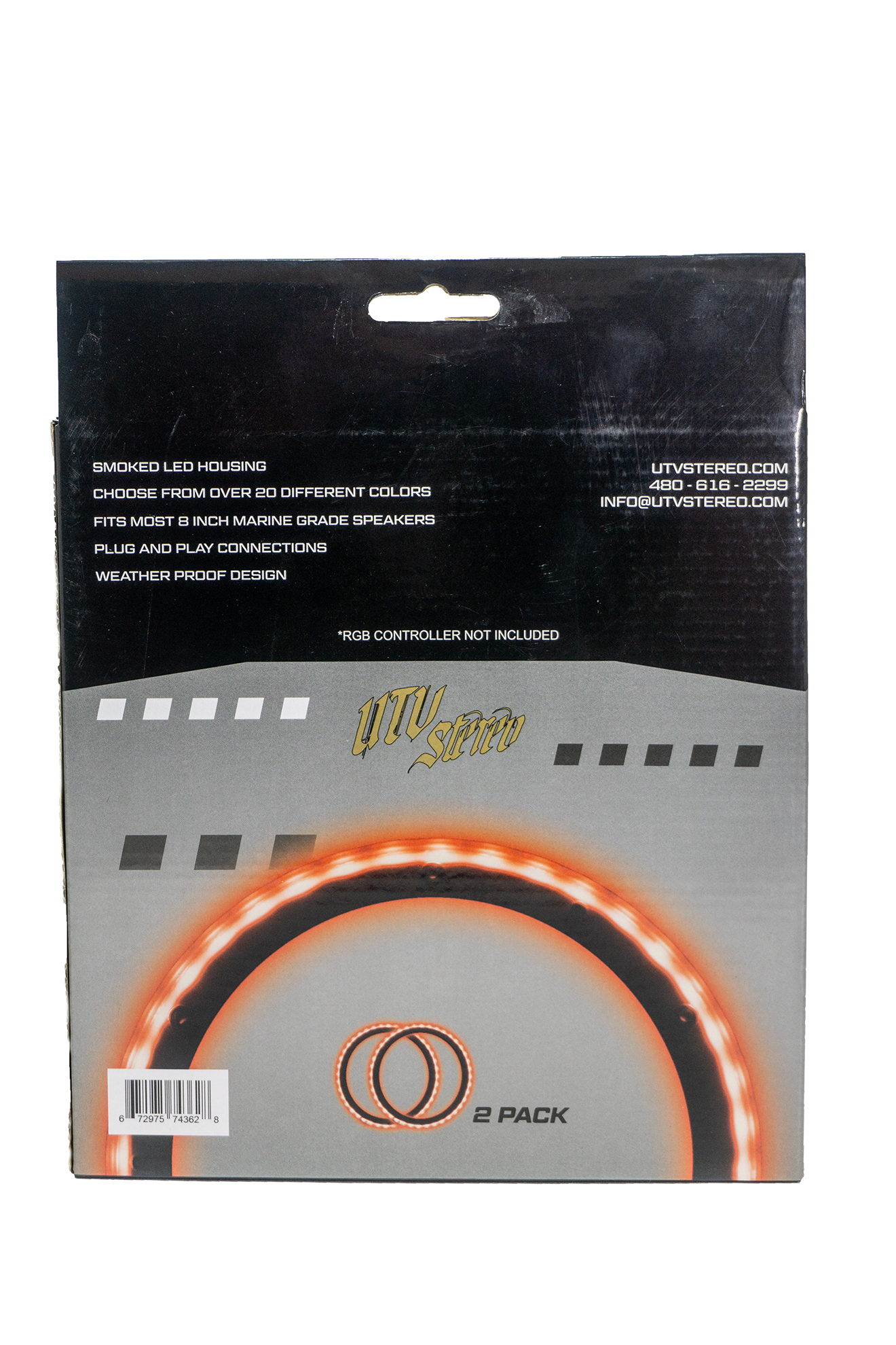 Photo of 8" RGB LED Speaker Rings (Pair) by UTV Stereo - Premium Audio for UTVs / Side by Sides
