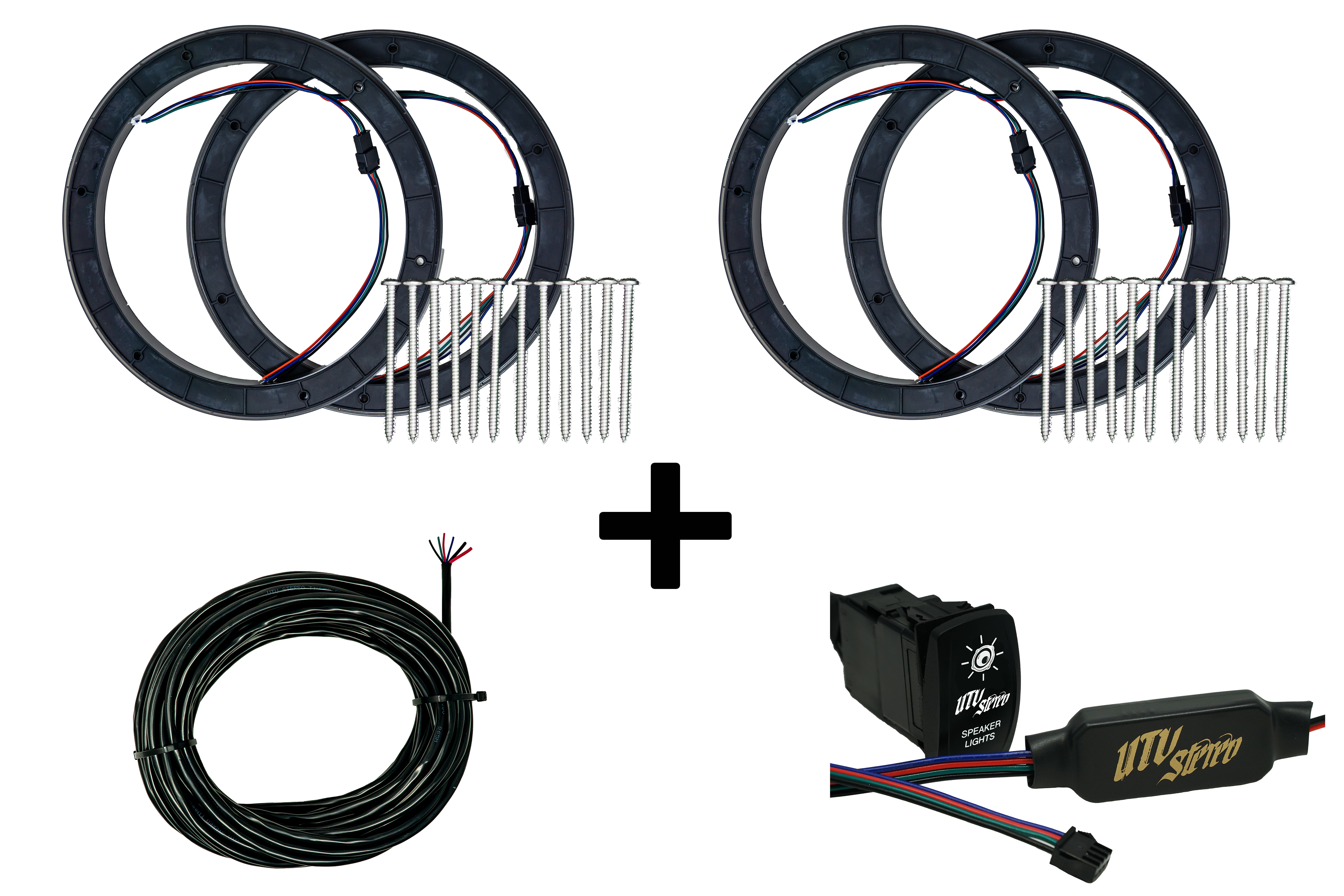 Photo of 8" RGB LED Speaker Rings (Pair) by UTV Stereo - Premium Audio for UTVs / Side by Sides