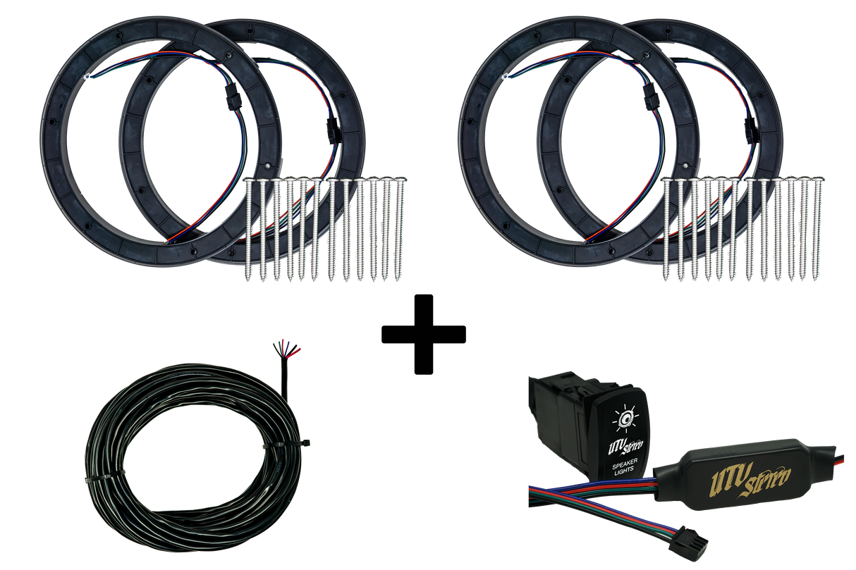 8" RGB LED Speaker Rings (Pair) |  R1 Industries | UTV Stereo.