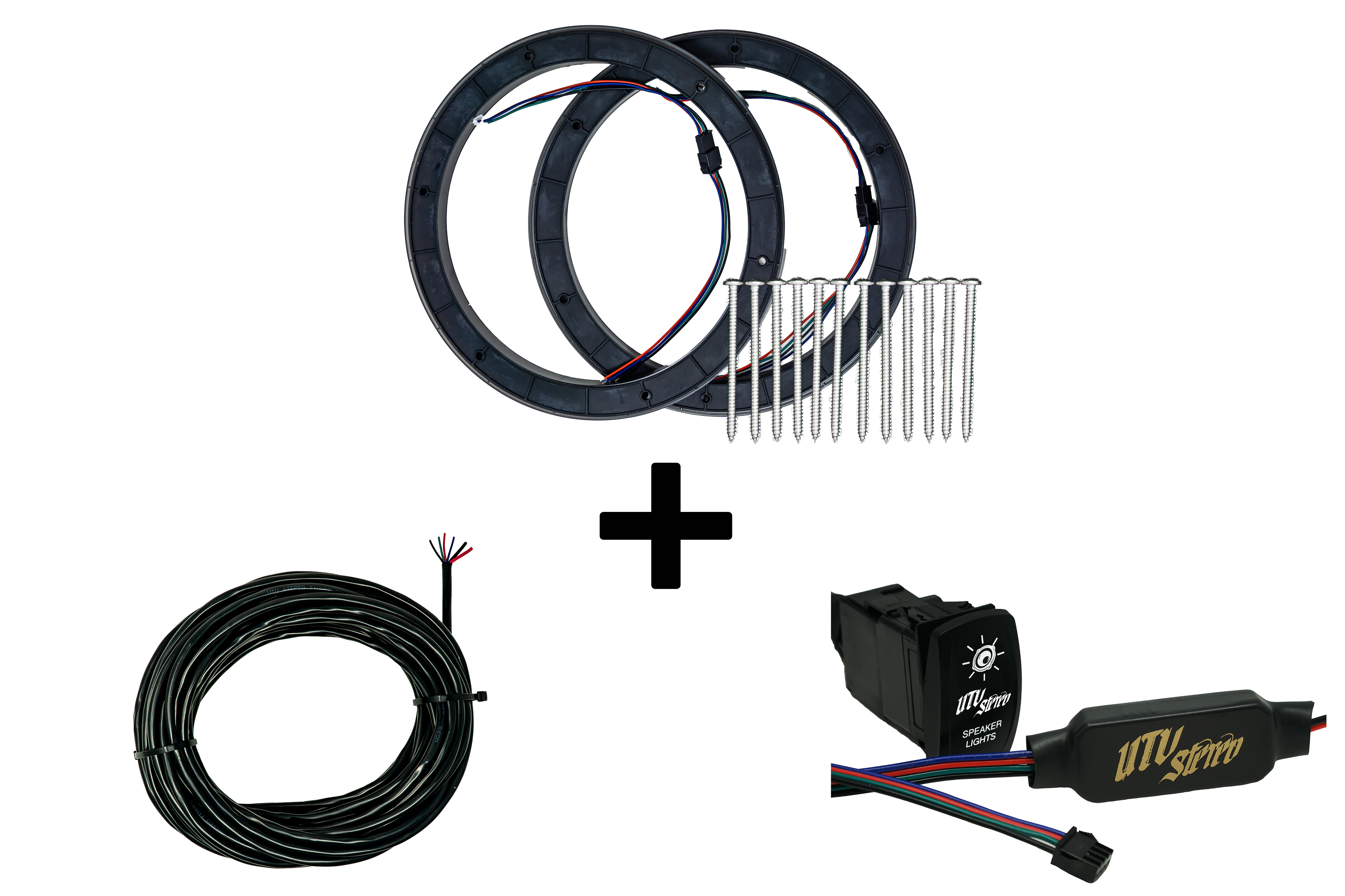 Photo of 8" RGB LED Speaker Rings (Pair) by UTV Stereo - Premium Audio for UTVs / Side by Sides