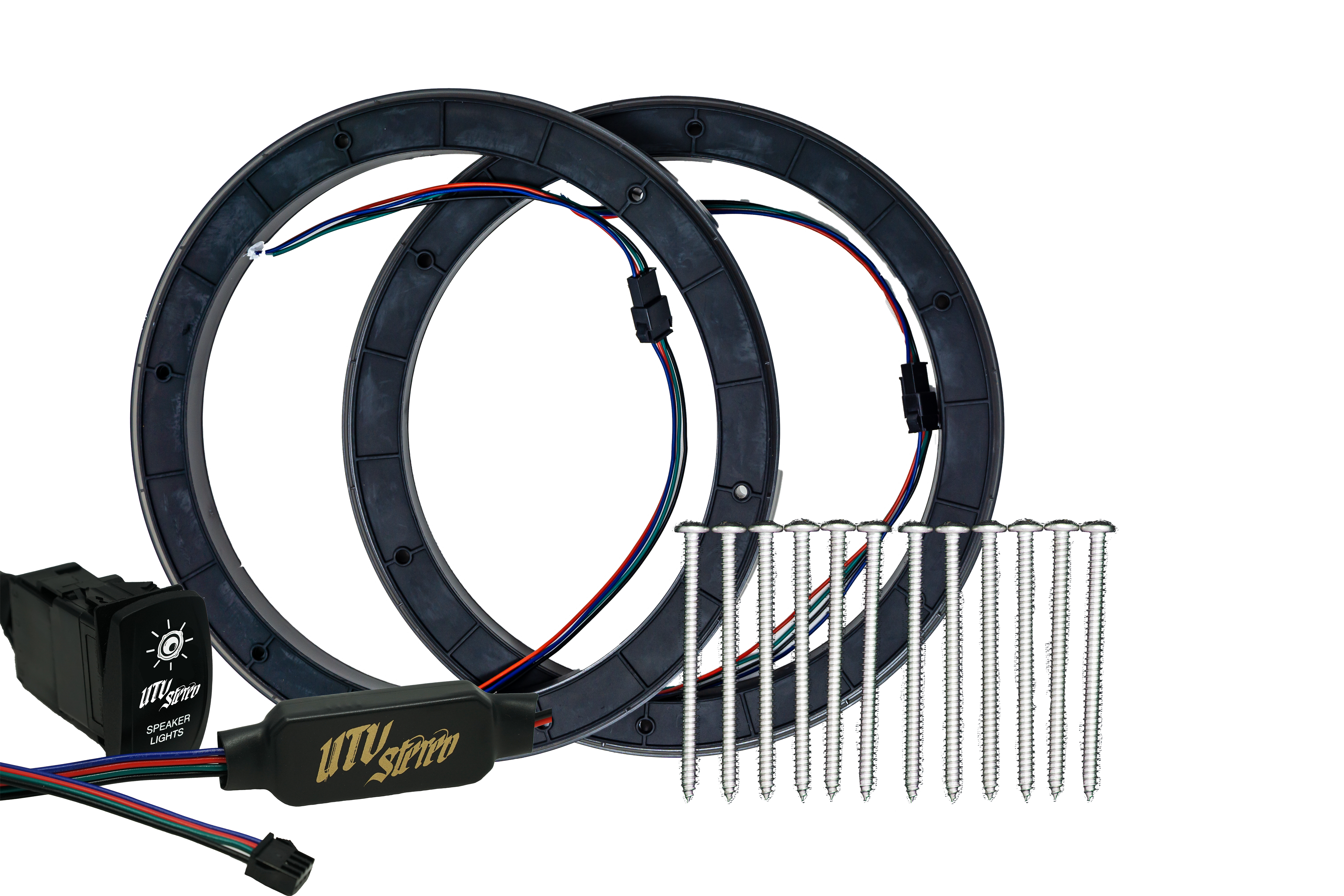 Photo of 8" RGB LED Speaker Rings (Pair) by UTV Stereo - Premium Audio for UTVs / Side by Sides