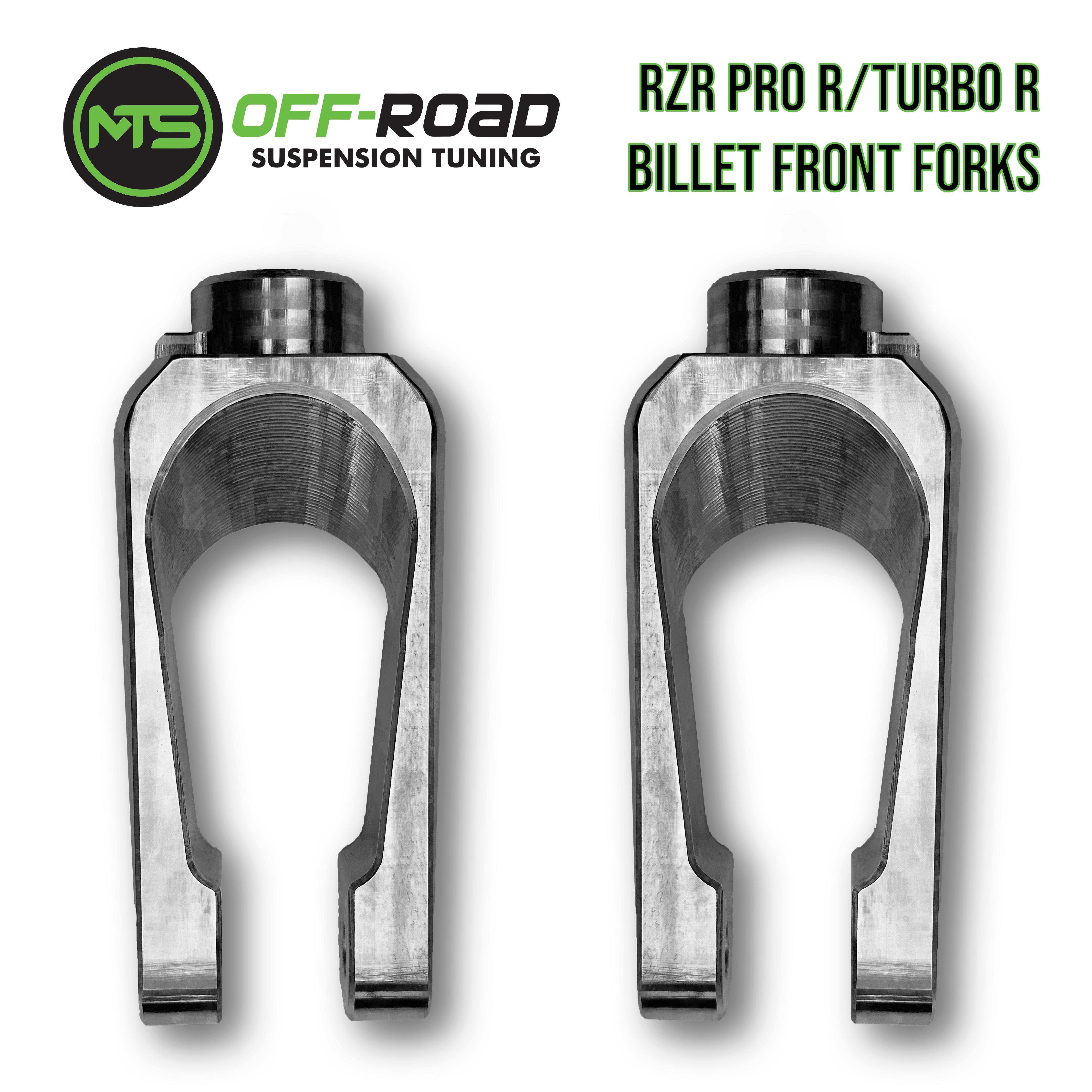 Photo of Polaris RZR Pro R/Turbo R Billet Front Shock Forks - Set of 2 by MTS Off-Road - Premium Shocks, Springs, & Accessories for UTVs / Side by Sides