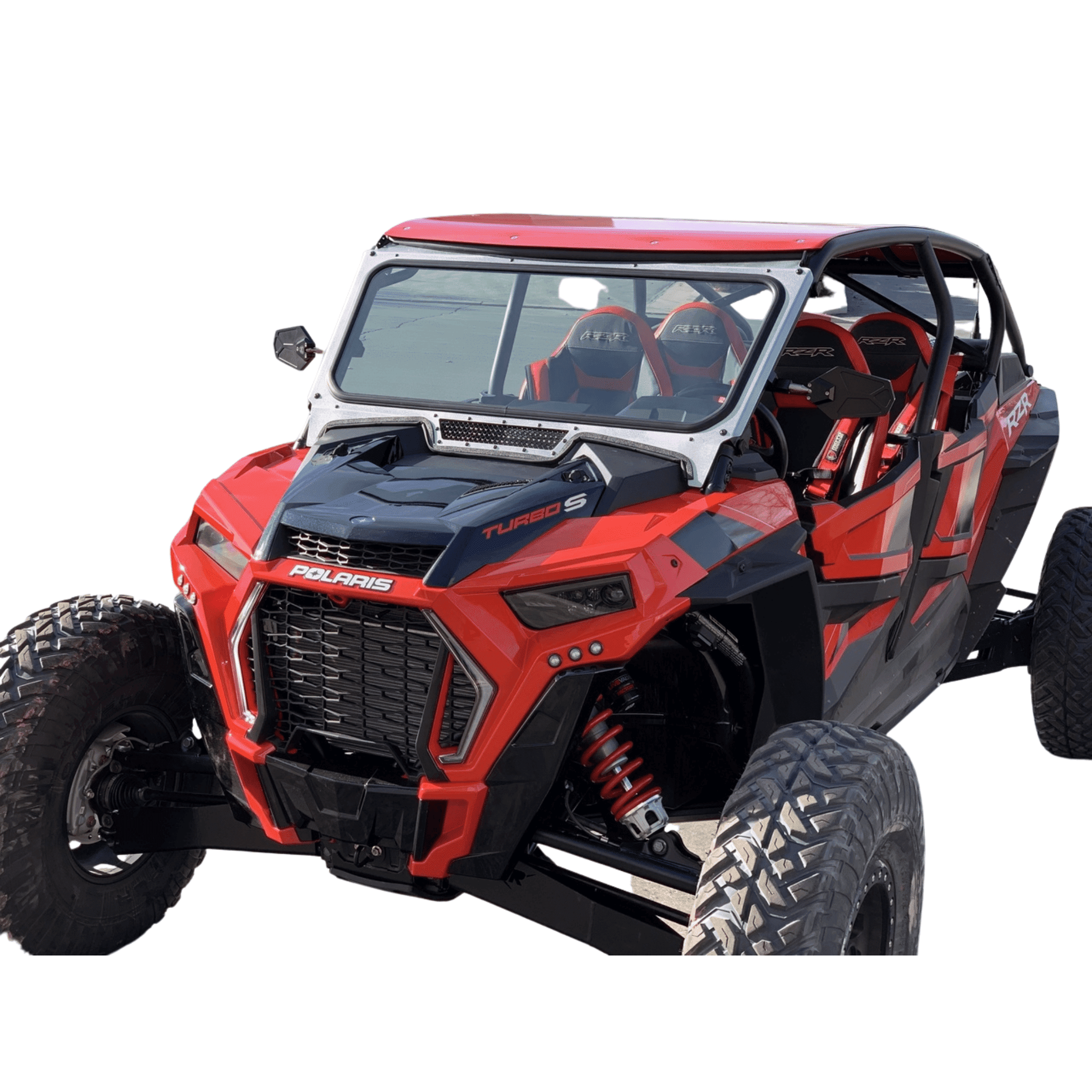 Photo of Polaris RZR XP 1000 & XP Turbo Full Glass Windshield for Vent Racing Roll Cage (2014+) by Moto Armor - Premium Windshields for UTVs / Side by Sides