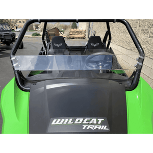 Wildcat Trail/Sport 700 Half Windshield with Billet Mounts (2014+) - R1 Industries