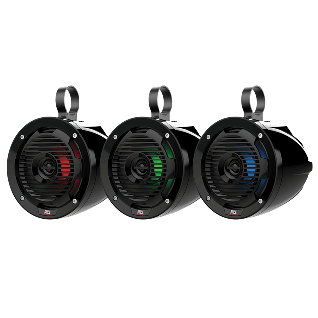 6.5" 50-Watt RMS Cage Mount Coaxial Speaker Pair with RGB LED - R1 Industries