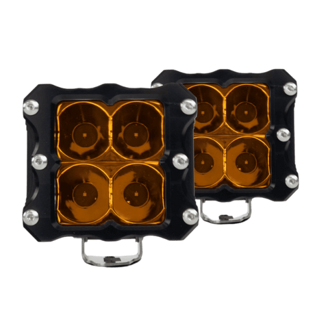 Quattro Amber LED Pod Light (2 Pack) - R1 Industries
